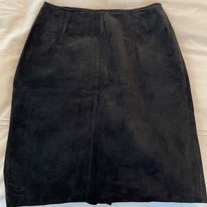 Vintage Black Suede High Waist Mini Skirt SZ 8